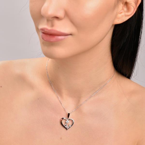 Серебряная подвеска с золотими вставками (1014п)