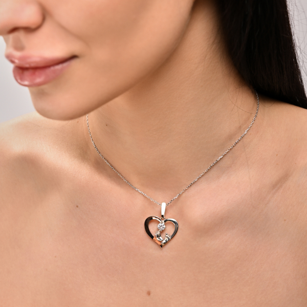 Серебряная подвеска с золотими вставками (1014п)