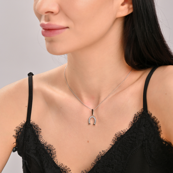 Серебряная подвеска с золотими вставками (1015п)