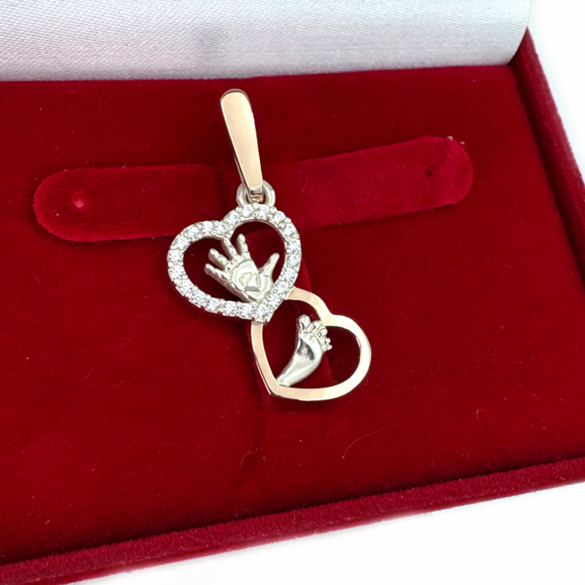 Серебряная подвеска с золотими вставками (1016п)