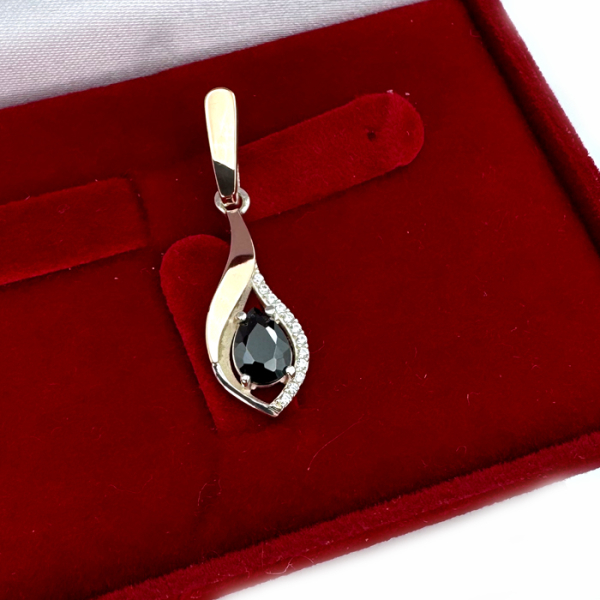 Серебряная подвеска с золотими вставками (1017п)