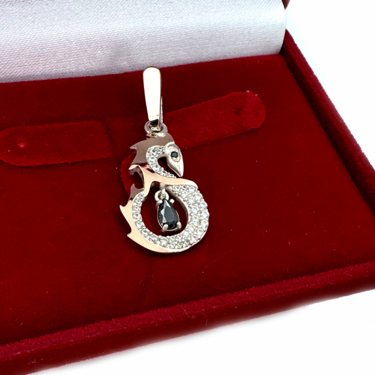 Серебряная подвеска с золотими вставками (1018п)