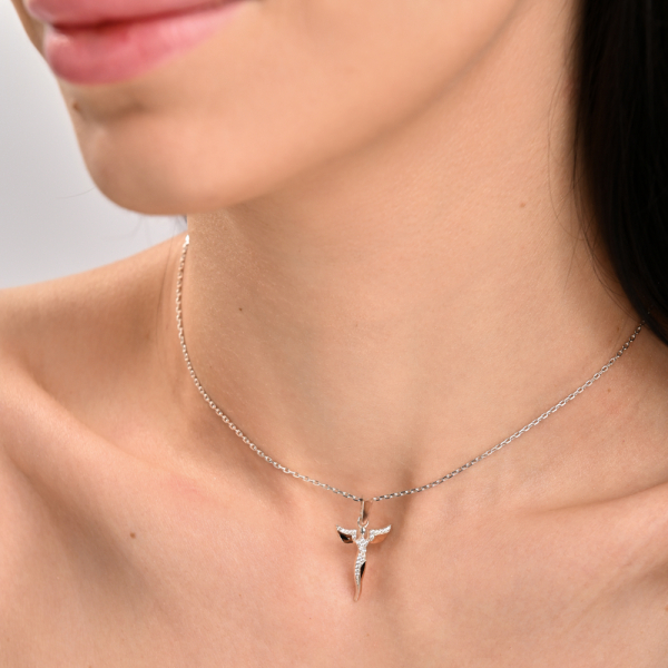 Серебряная подвеска с золотими вставками (1019п)