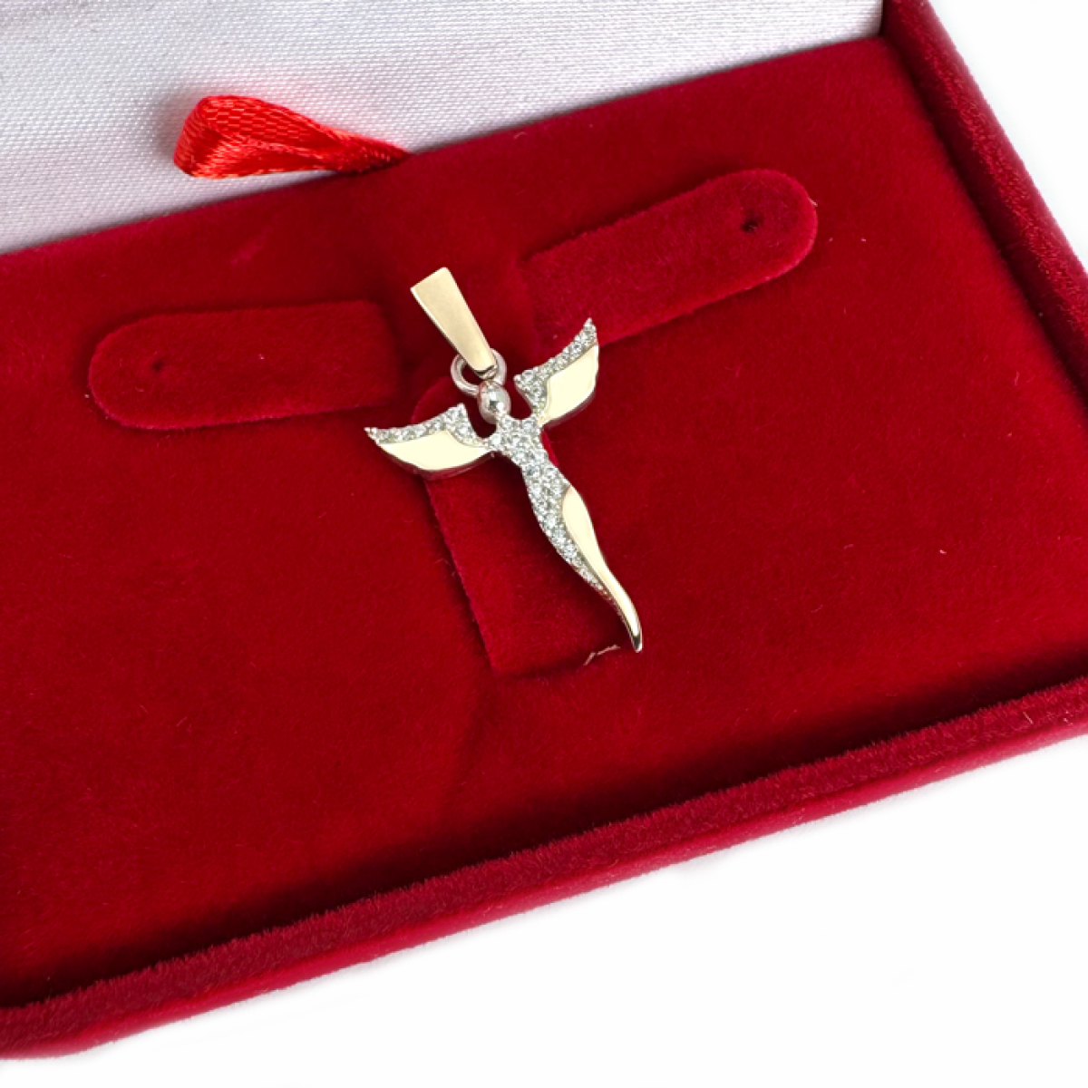 Серебряная подвеска с золотими вставками (1019п)