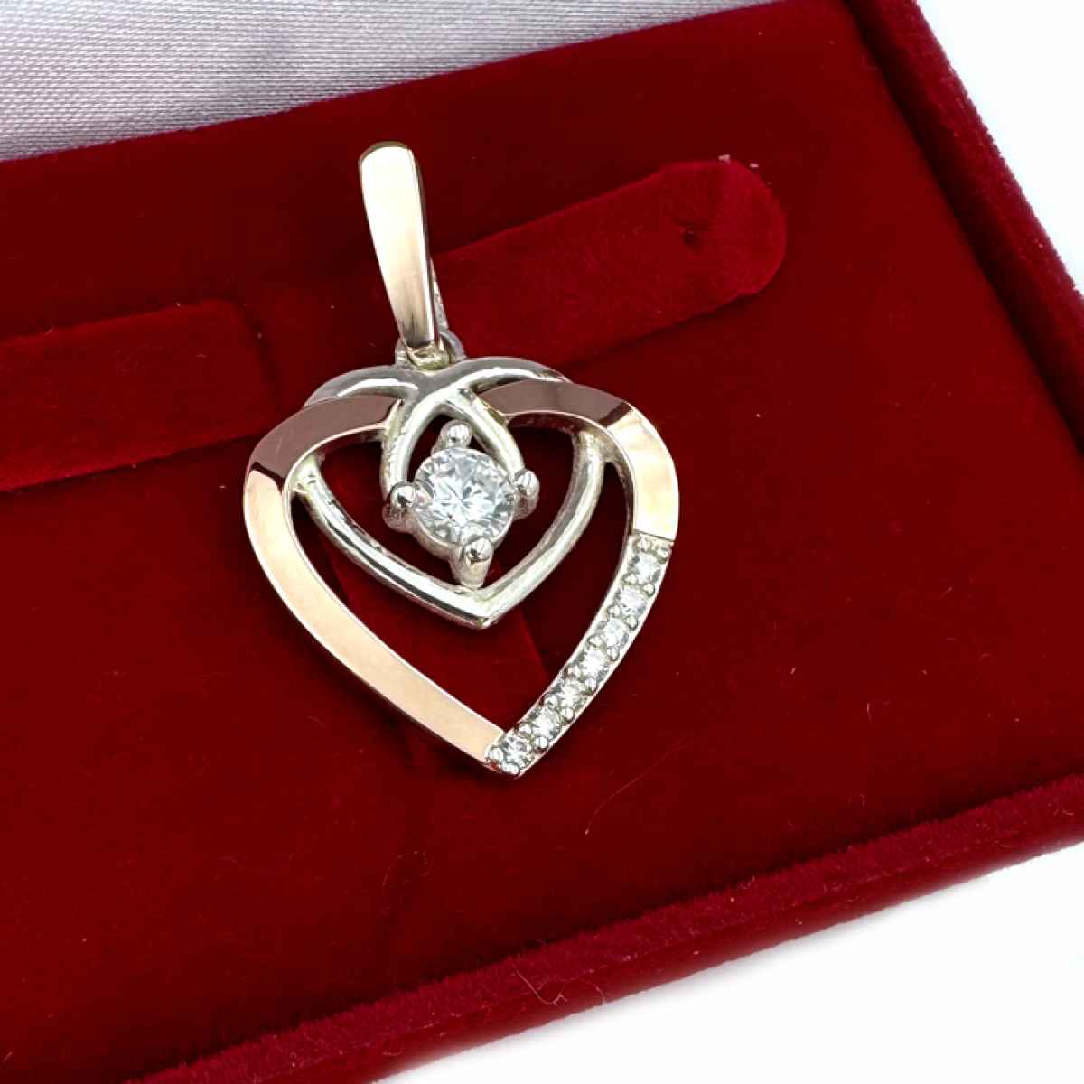 Серебряная подвеска с золотими вставками (1020п)