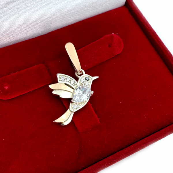 Серебряная подвеска с золотими вставками (1021п)