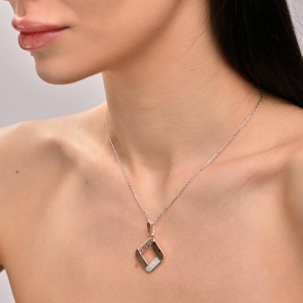 Серебряная подвеска с золотими вставками (1022п)