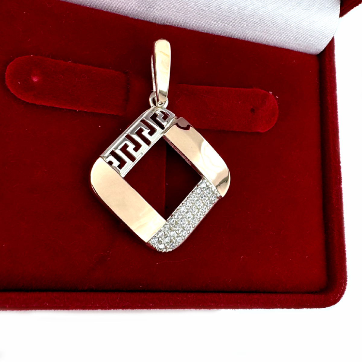 Серебряная подвеска с золотими вставками (1022п)