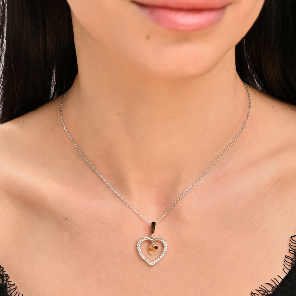 Серебряная подвеска с золотими вставками (1023п)