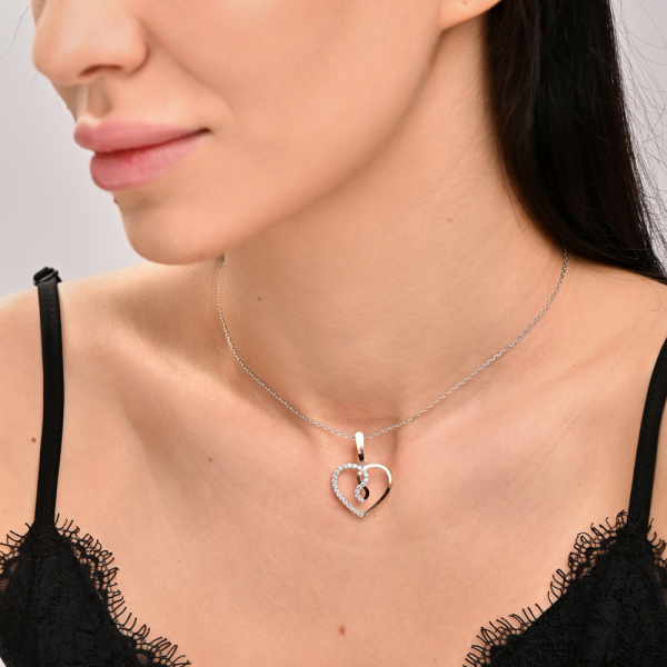 Серебряная подвеска с золотими вставками (1024п)