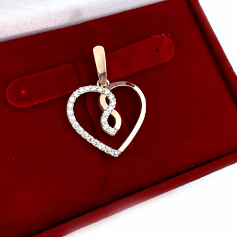 Серебряная подвеска с золотими вставками