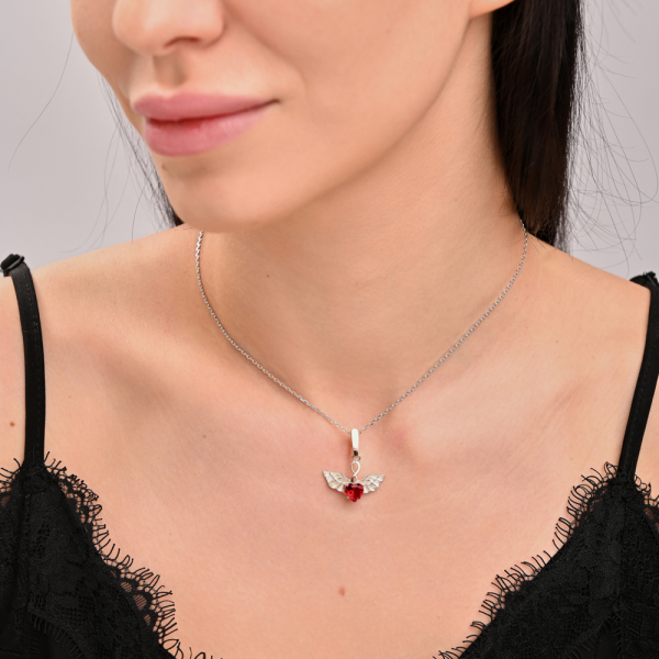 Серебряная подвеска с золотими вставками (1026п)