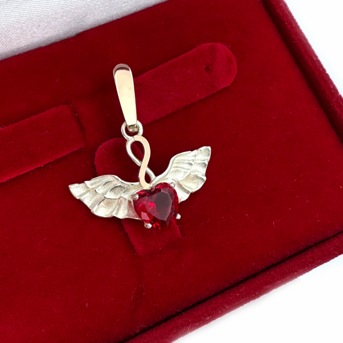 Серебряная подвеска с золотими вставками (1026п)