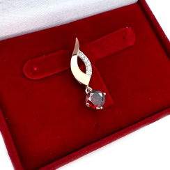 Серебряная подвеска с золотими вставками