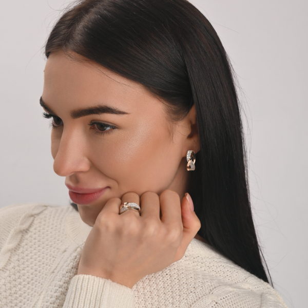 Серебряные серьги с фианитами (103с)