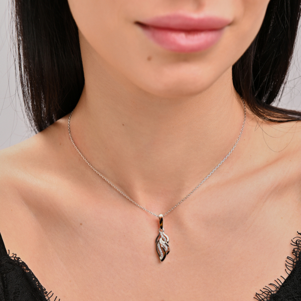 Серебряная подвеска с золотими вставками (1032п)