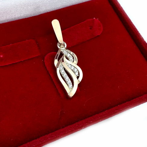 Серебряная подвеска с золотими вставками