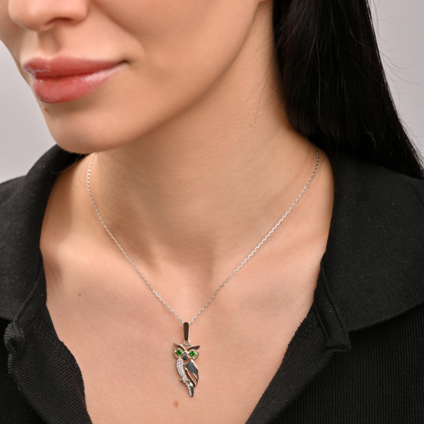 Серебряная подвеска с золотими вставками (1033п)