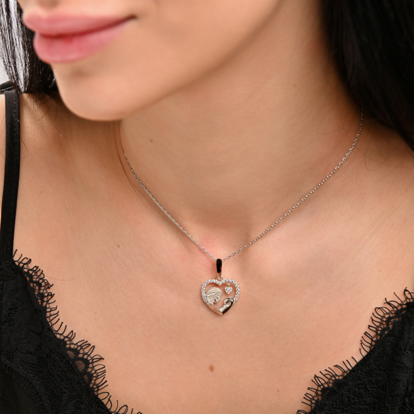 Серебряная подвеска с золотими вставками (1037п)