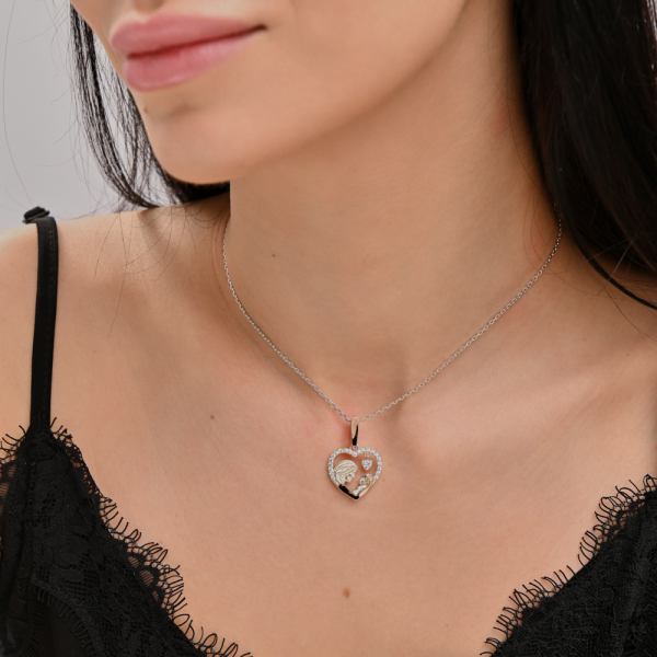 Серебряная подвеска с золотими вставками (1037п)