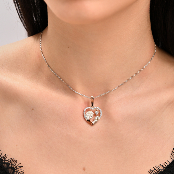 Серебряная подвеска с золотими вставками (1037п)