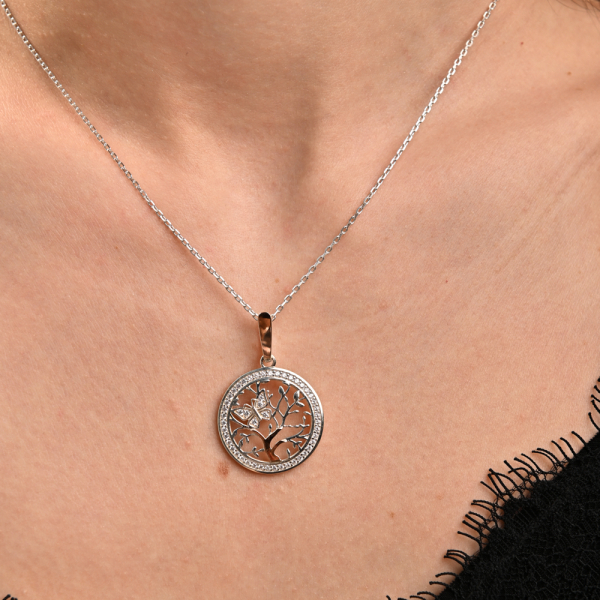 Серебряная подвеска с золотими вставками (1038п)