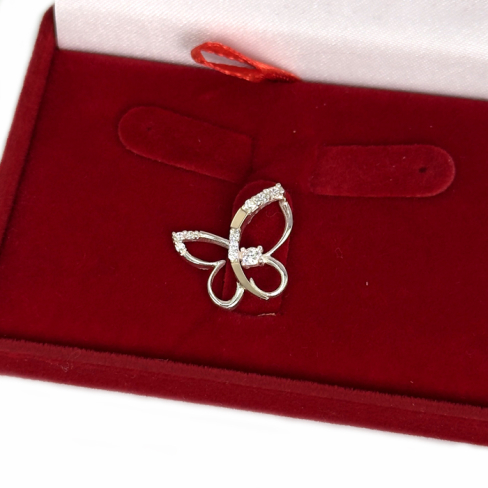 Серебряная подвеска с золотими вставками