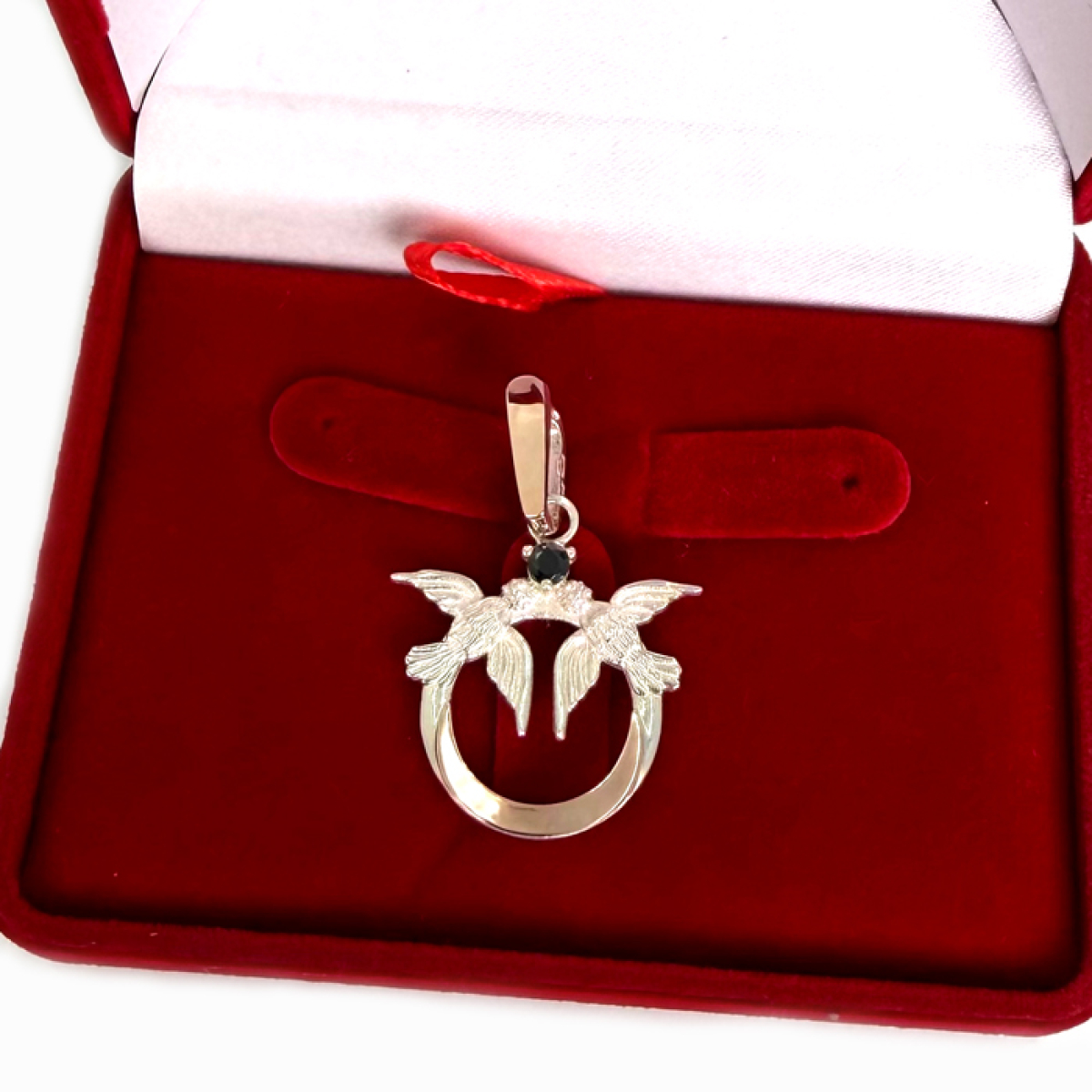 Серебряная подвеска с золотими вставками (1040п)