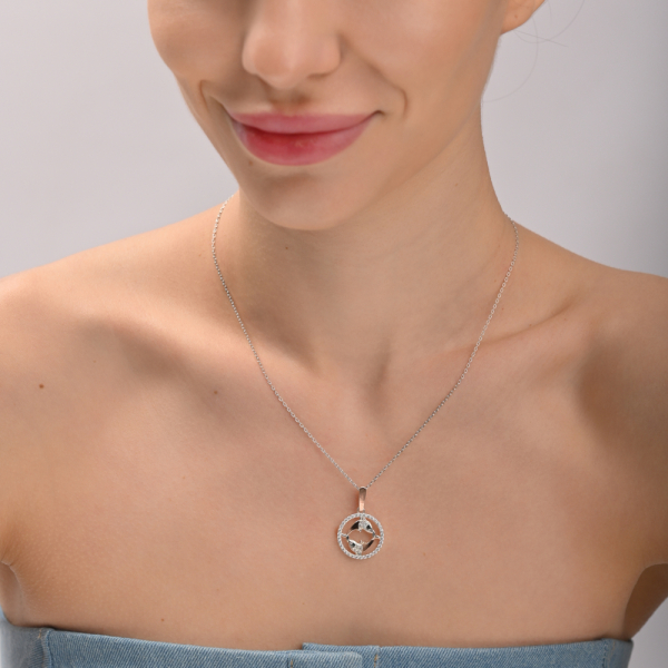 Подвес знак зодиака "Рыбы" из серебра с пластинами золота (1041п)