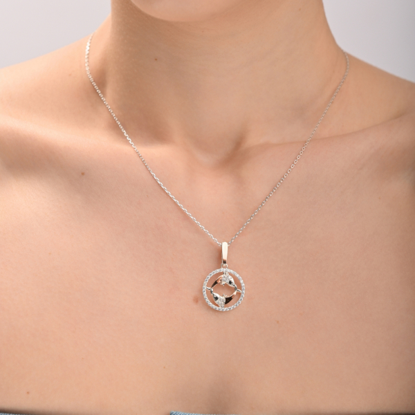 Подвес знак зодиака "Рыбы" из серебра с пластинами золота (1041п)