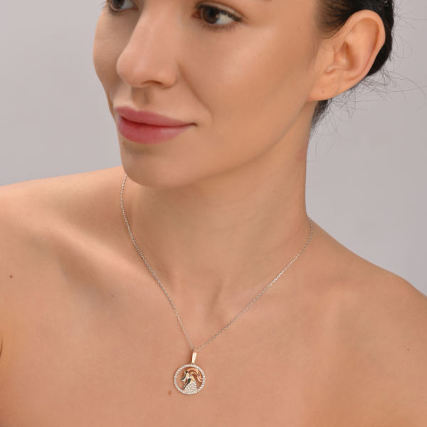 Подвес знак зодиака "Козерог" из серебра с пластинами золота (1043п)