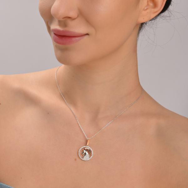 Подвес знак зодиака "Козерог" из серебра с пластинами золота (1043п)