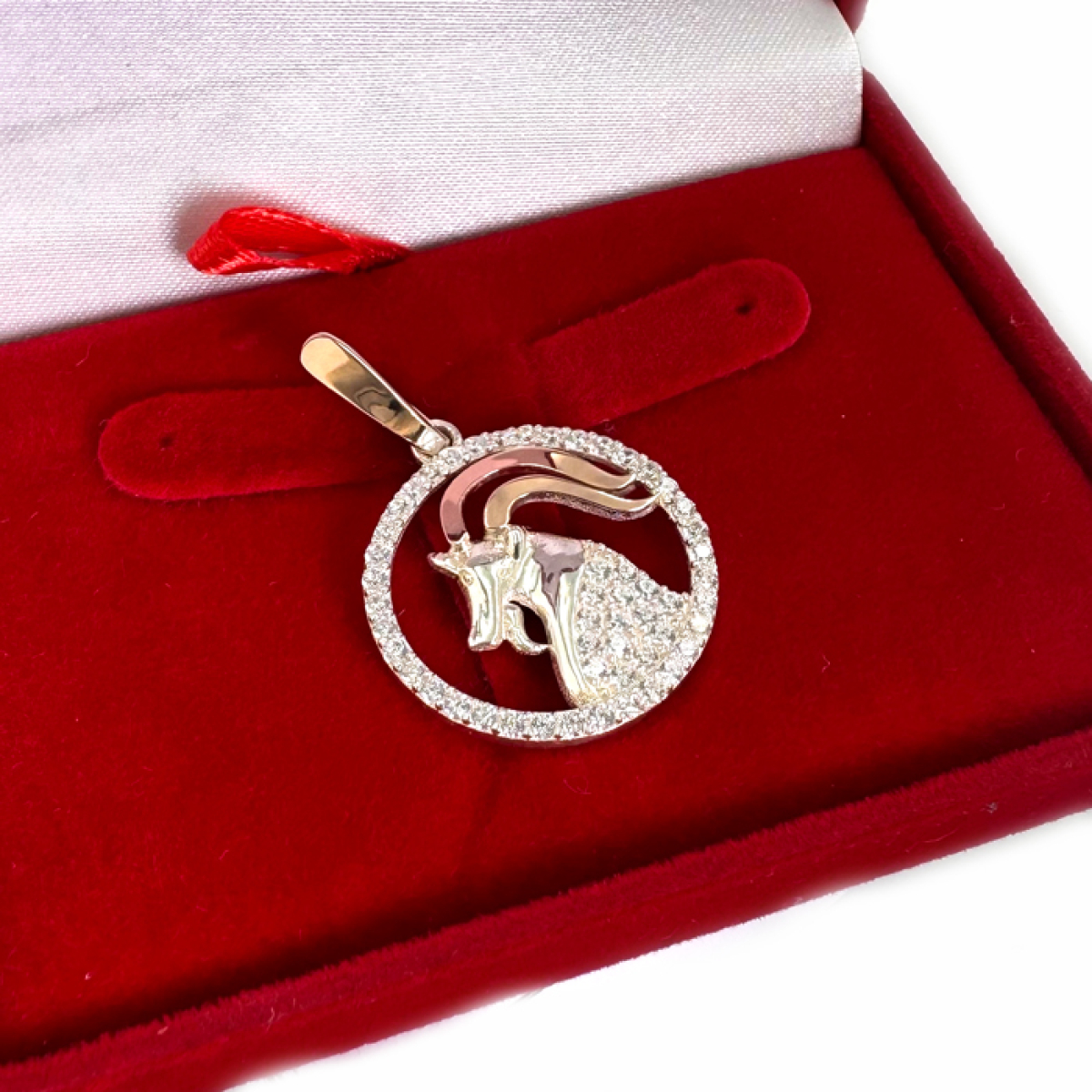 Підвіска знак зодіаку "Козоріг" срібна з пластинами золота (1043п)