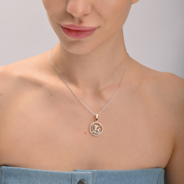 Подвес знак зодиака "Стрелец" из серебра с пластинами золота (1044п)