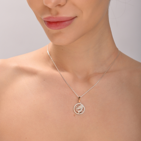 Подвес знак зодиака "Дева" из серебра с пластинами золота (1047п)