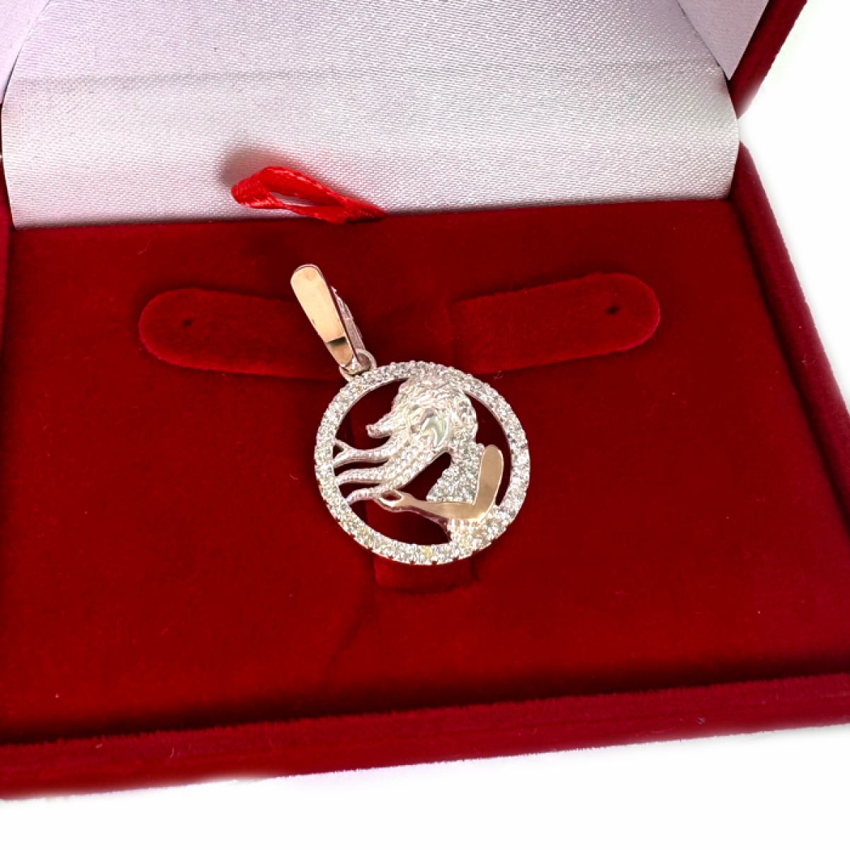 Підвіска знак зодіаку "Діва" срібна з пластинами золота (1047п)