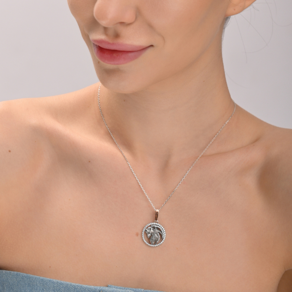 Подвес знак зодиака "Лев" из серебра с пластинами золота (1048п)