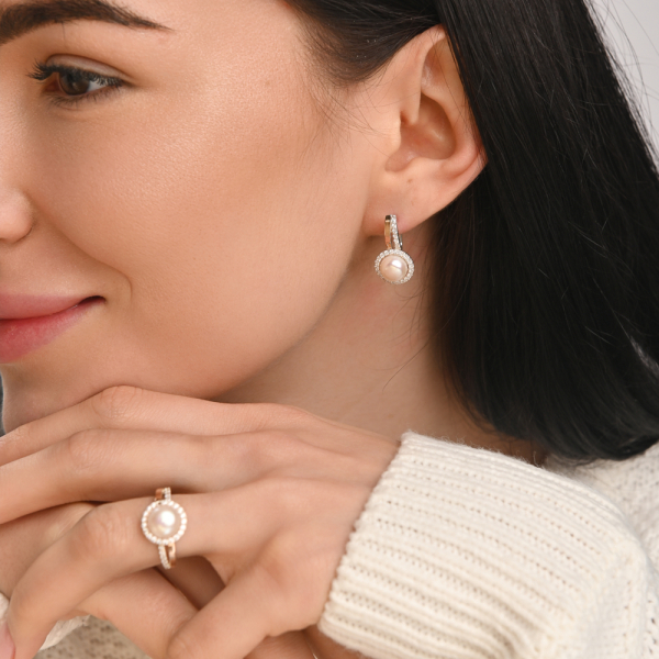 Серебряный комплект с жемчугом (104)