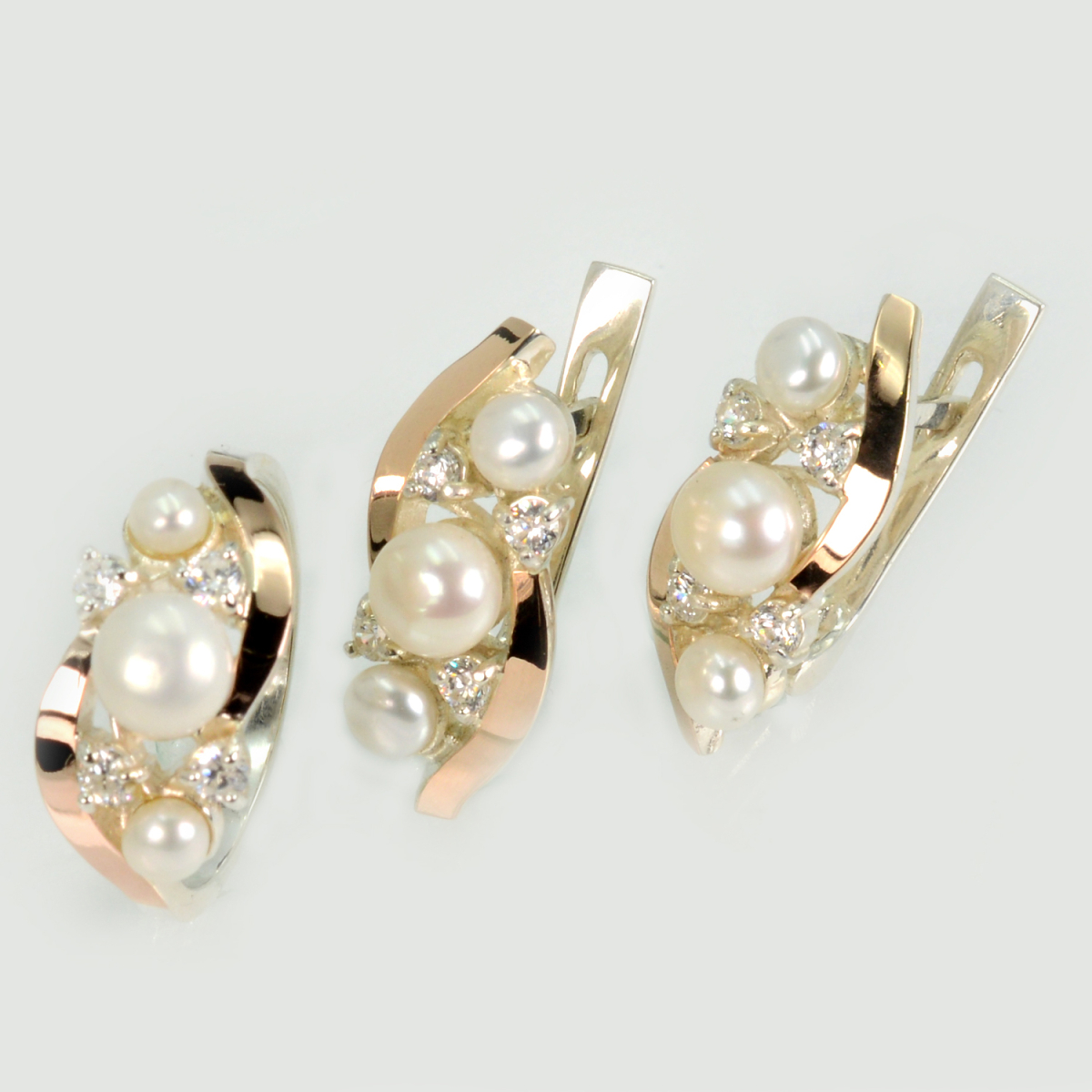 Серебряный набор с жемчугом (105)