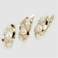 Серебряный набор с жемчугом