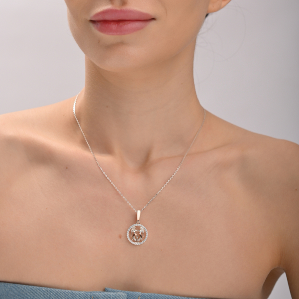 Подвес знак зодиака "Близнецы" из серебра с пластинами золота (1050п)