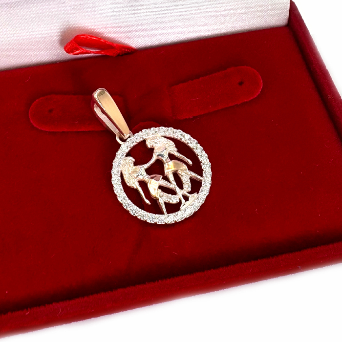 Підвіска знак зодіаку "Близнюки" срібна з пластинами золота (1050п)