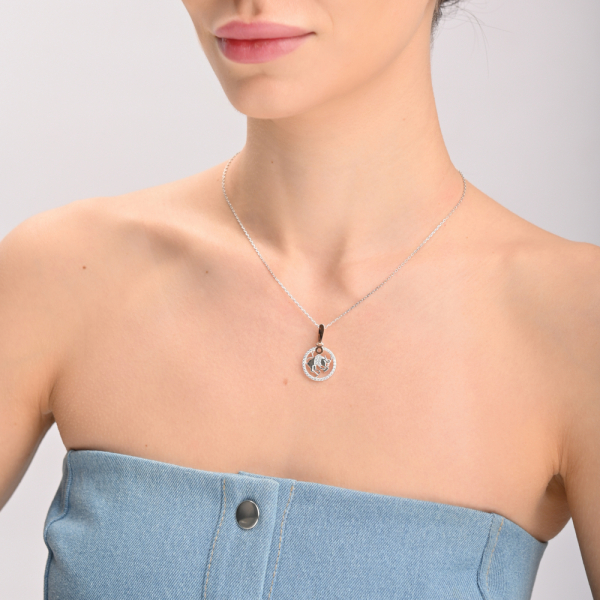 Подвес знак зодиака "Телец" из серебра с пластинами золота (1051п)