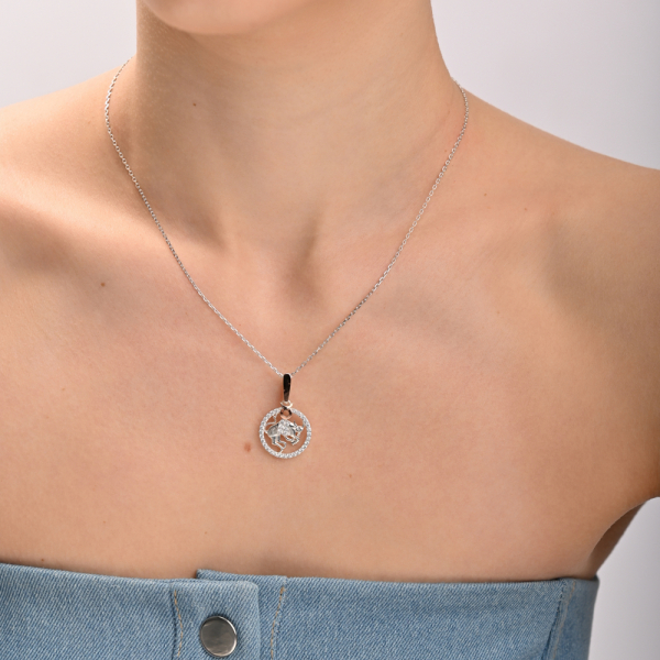 Подвес знак зодиака "Телец" из серебра с пластинами золота (1051п)