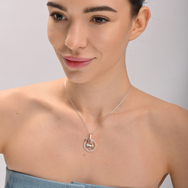 Подвес знак зодиака "Овен" из серебра с пластинами золота (1052п)