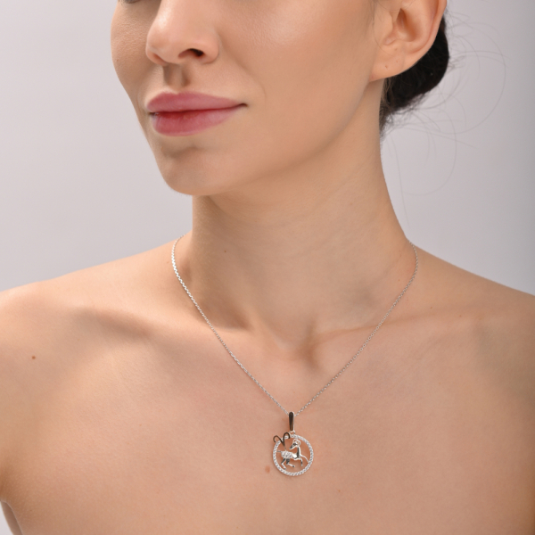 Подвес знак зодиака "Овен" из серебра с пластинами золота (1052п)