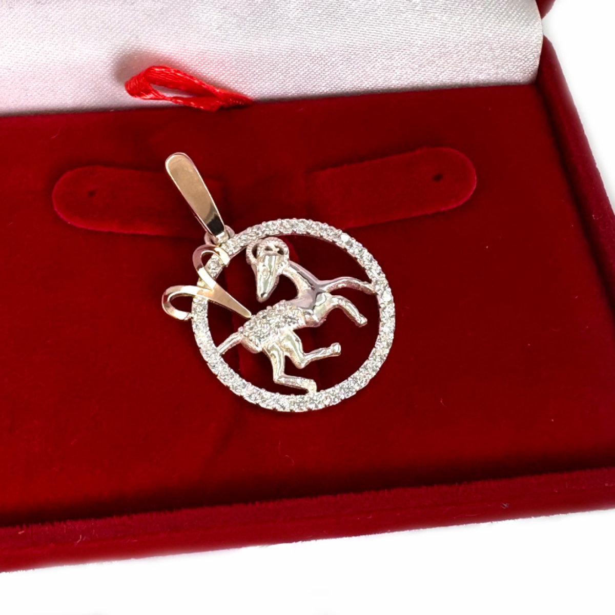 Підвіска знак зодіаку "Овен" срібна з пластинами золота (1052п)