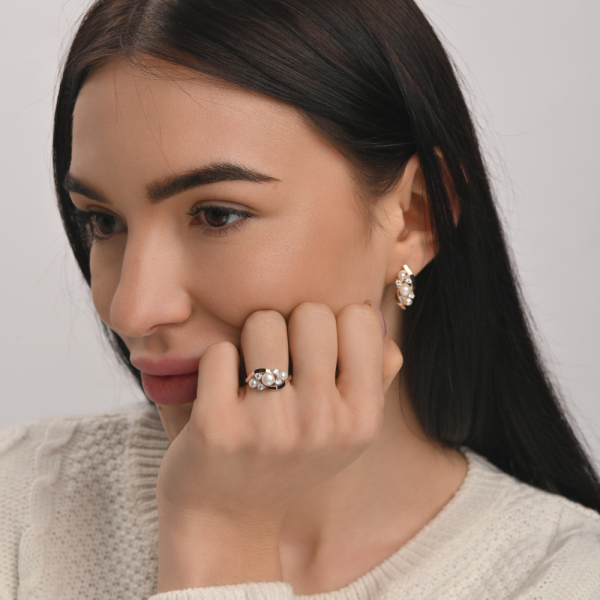 Серебряный набор с жемчугом (105)