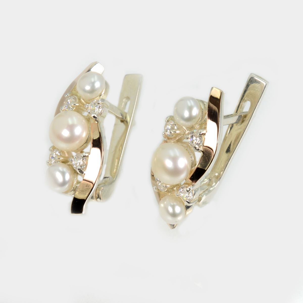 Срібні сережки з жемчугом (105с)