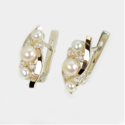 Серебряные серьги с жемчугом